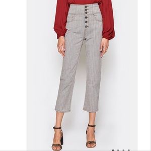 NWT. Joie cropped, high waist, striped jeans.